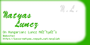 matyas luncz business card